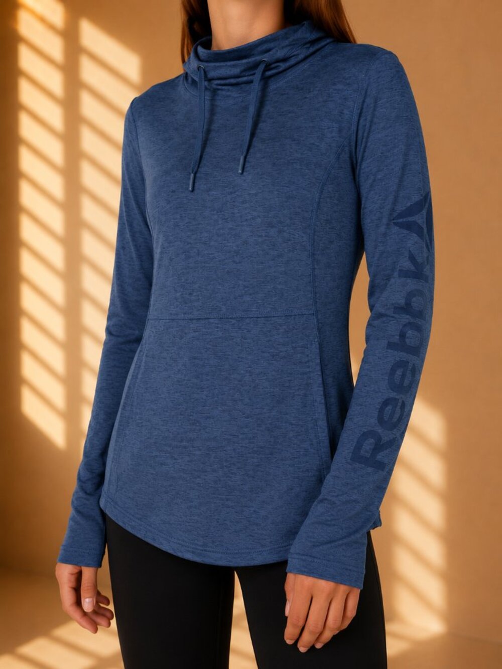 Reebok Blue Cowl Neck Hoodie Pullover (Women's S)